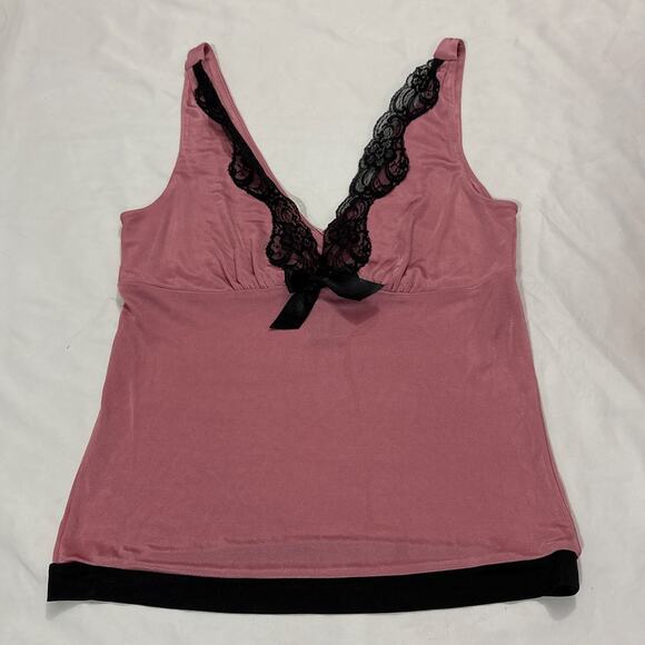 Express Womens Small Vintage Y2k Lace Pink Tank Top Blouse Fairy Girly Party - Picture 1 of 6
